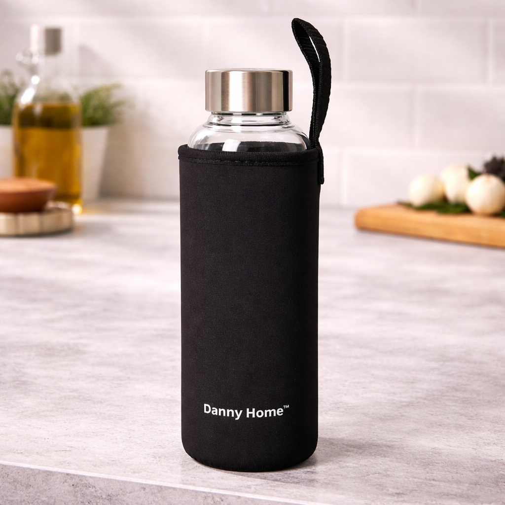 Danny Home Borosilicate Glass Bottle with Neoprene Cover - 550ml