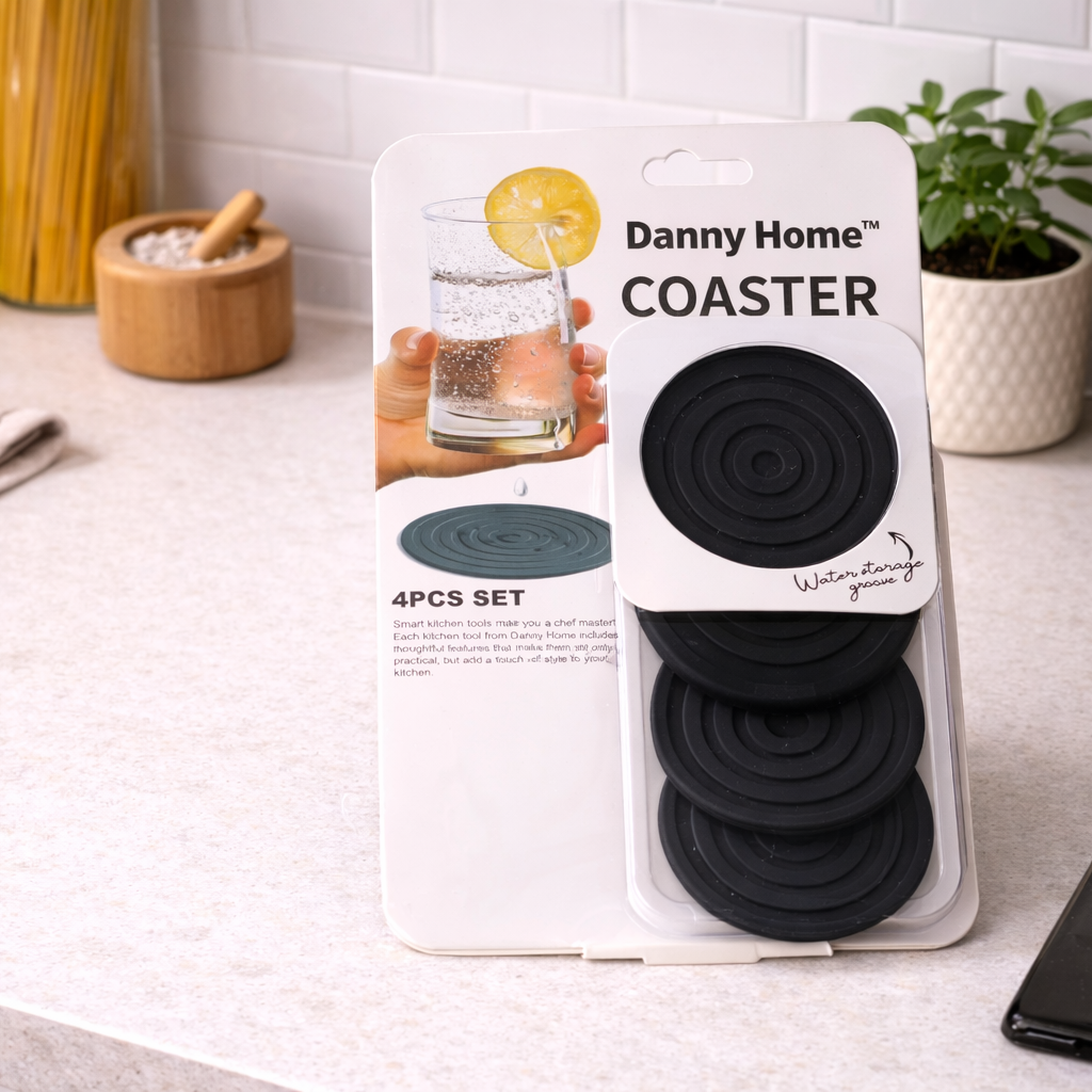 Danny Home Silicone Coaster Set 4pcs 10cm