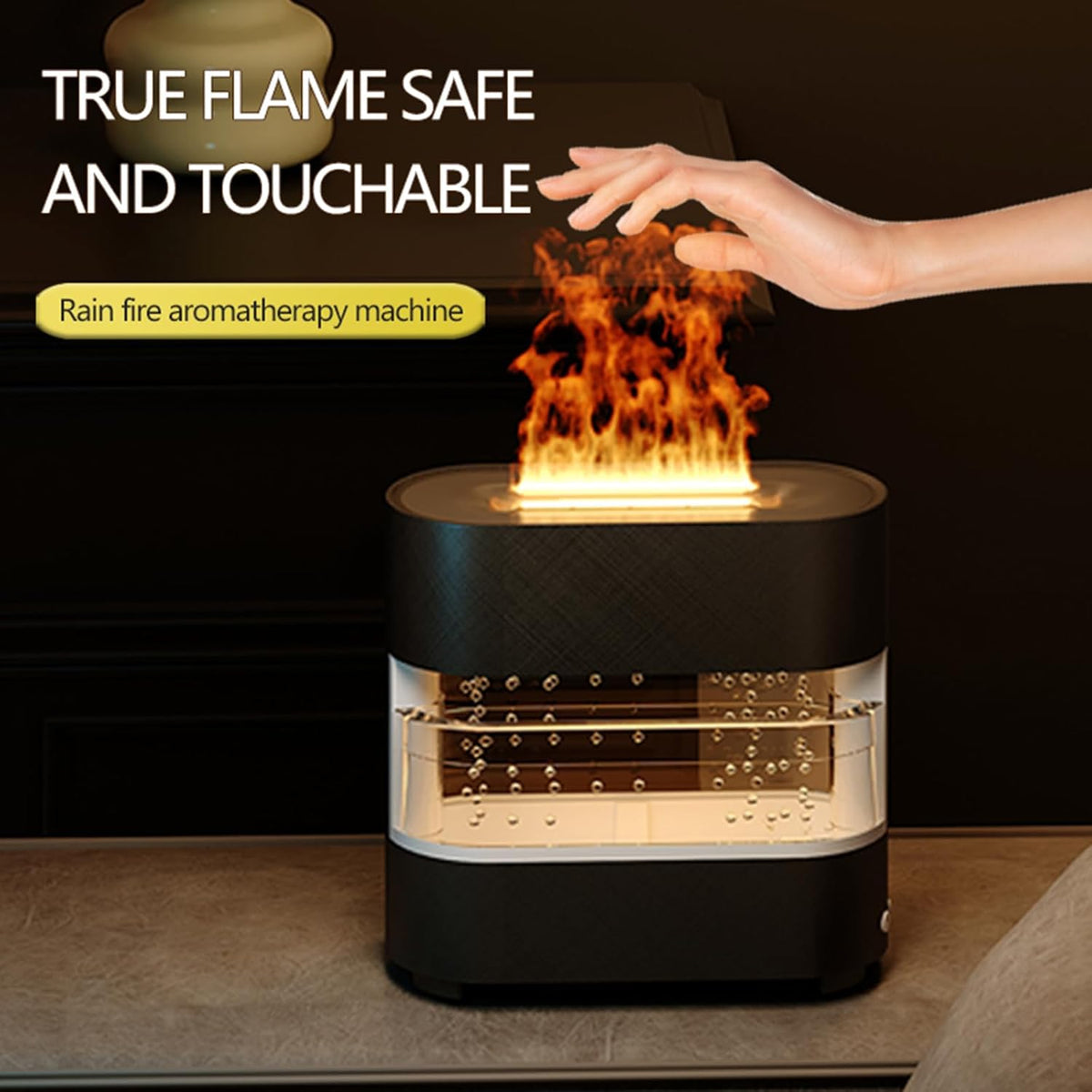 RAIN DROPS SIMULATION FLAME HUMIDIFIER