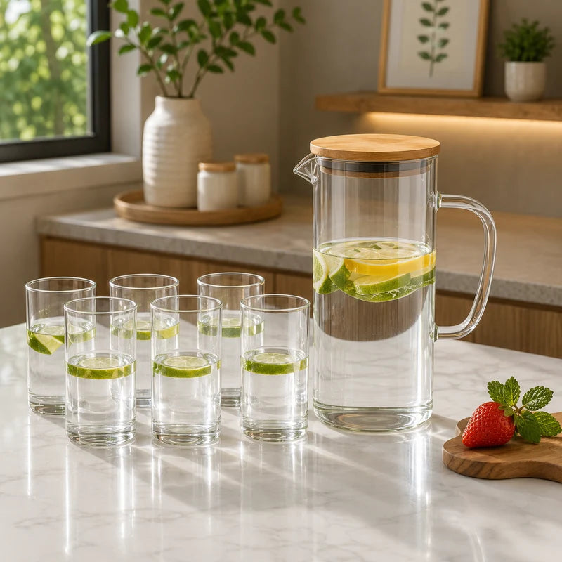 Crystal Breeze Glass Beverage Set – 7 Pieces