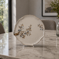 Angela Elegant Floral Gold-Rim Ceramic Dinner Plate – 8 Inch