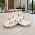Angela Floral Elegance 5-Section Ceramic Serving Tray