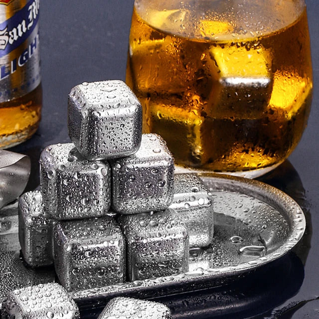 6 Pcs Reusable Stainless Steel Ice-Cubes