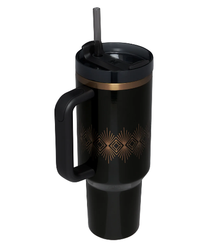 DECO COLLECTION QUENCHER H2.0 FLOWSTATE™ TUMBLER | 40 OZ Black Gloss Deco