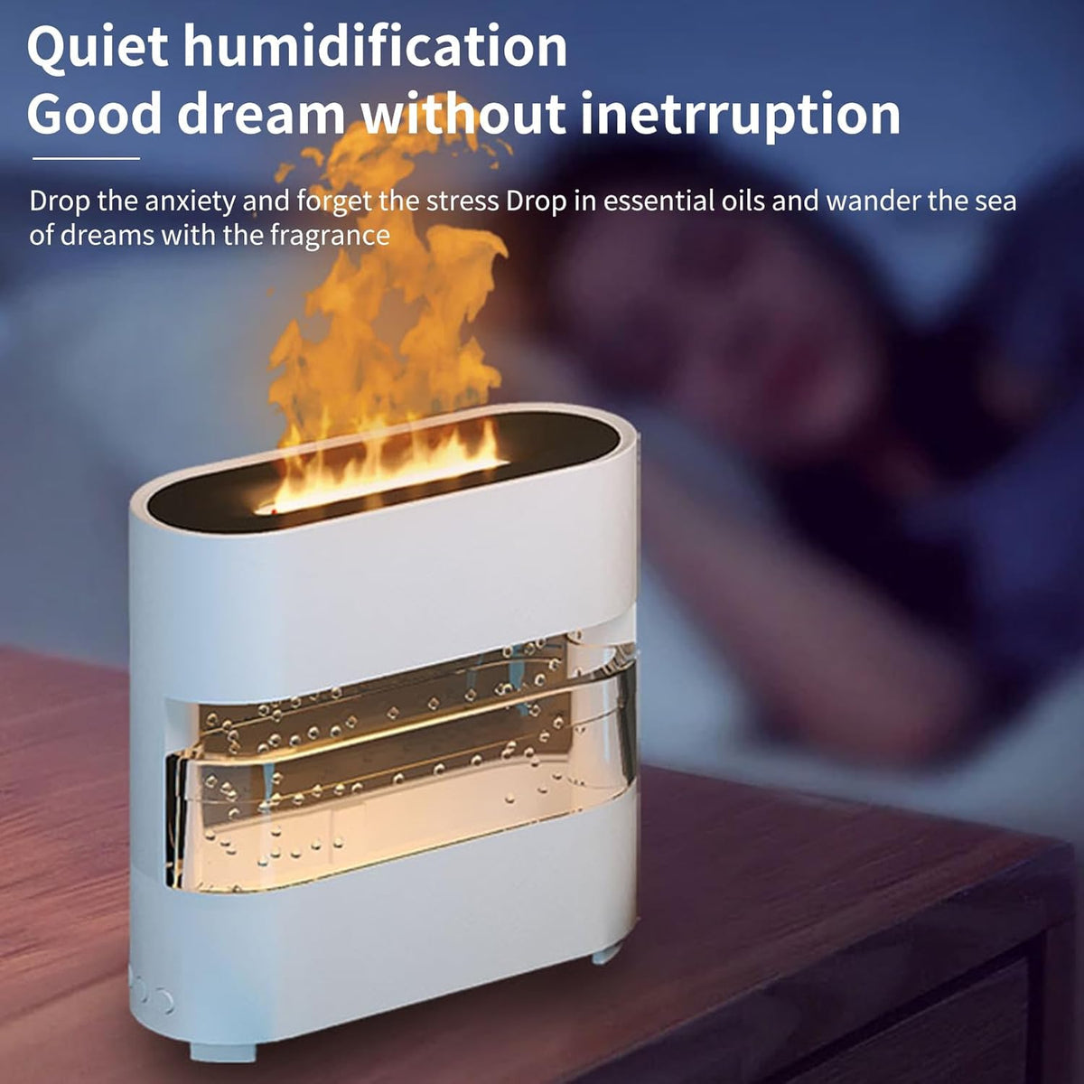 RAIN DROPS SIMULATION FLAME HUMIDIFIER