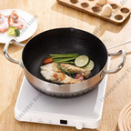Non-Stick Wok Egg Pan, Stainless Steel Soup Pot, Honeycomb Induction Cooker, Gas Stove