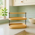 2-Tier Bamboo Salad & Snack Serving Stand