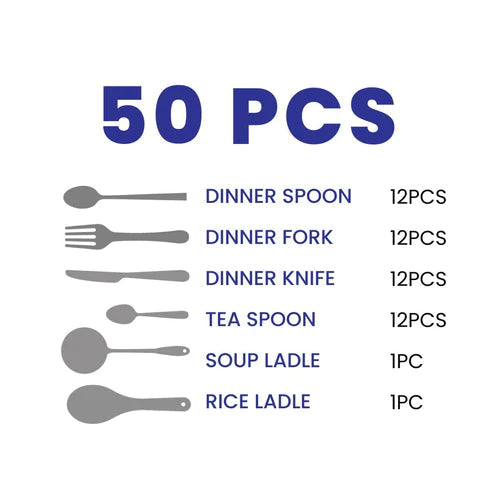 ARSHIA PREMIUM 50PCS CUTLERY SETS TM478S