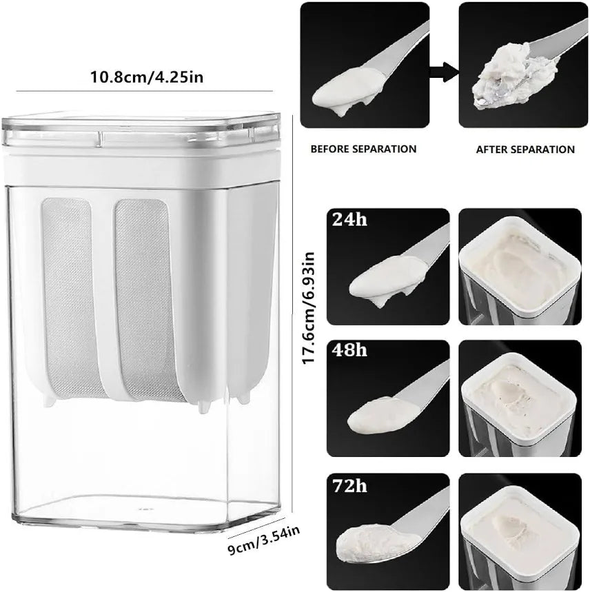 1100ml Greek Yogurt Strainer – Whey Separator Container