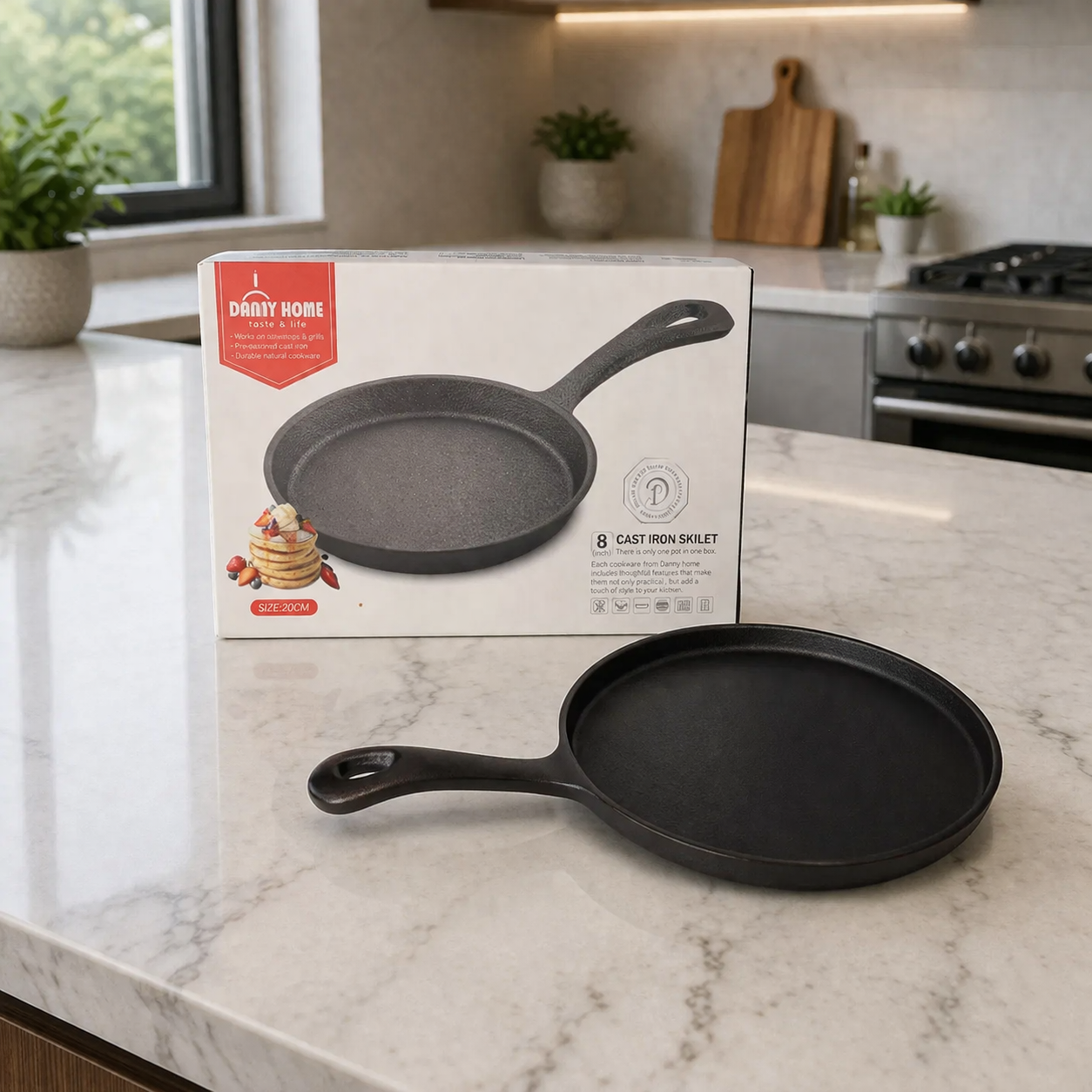 Danny Home Cast Iron Skillet Fry Pan 20.8cm