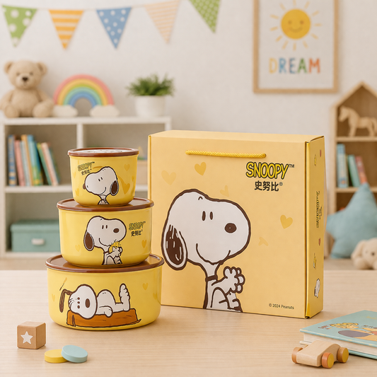 Snoopy Sunshine Ceramic 3-Piece Bowl Set