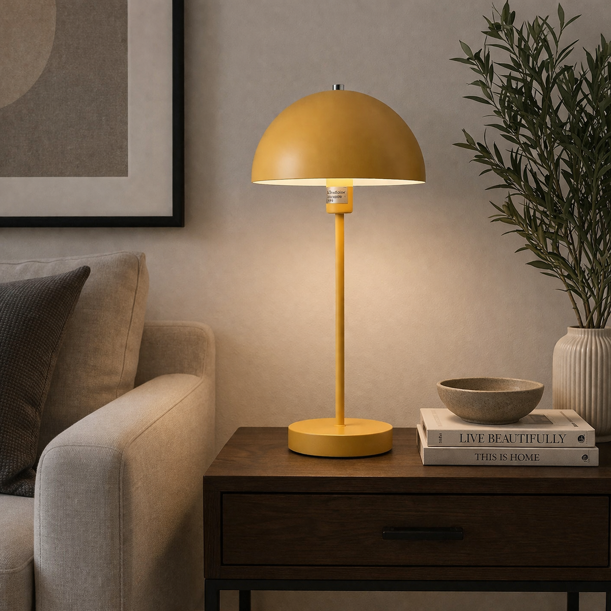 Danny Home Yellow Metal Table Lamp 46.5cm