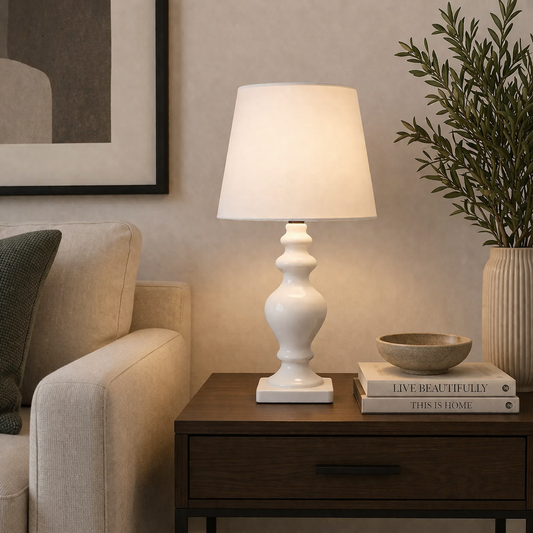 Danny Home White Table Lamp 45.5cm