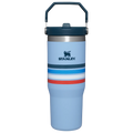 The IceFlow™ Flip Straw Tumbler | 30 OZ - Cornflower Stripe