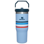 The IceFlow™ Flip Straw Tumbler | 30 OZ - Cornflower Stripe