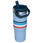 The IceFlow™ Flip Straw Tumbler | 30 OZ - Cornflower Stripe