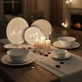Elegant 26-Piece White Dinnerware Set – Premium Opal Collection