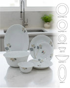 26-Piece Opalware Dinner Set – Elegant Leaf Design