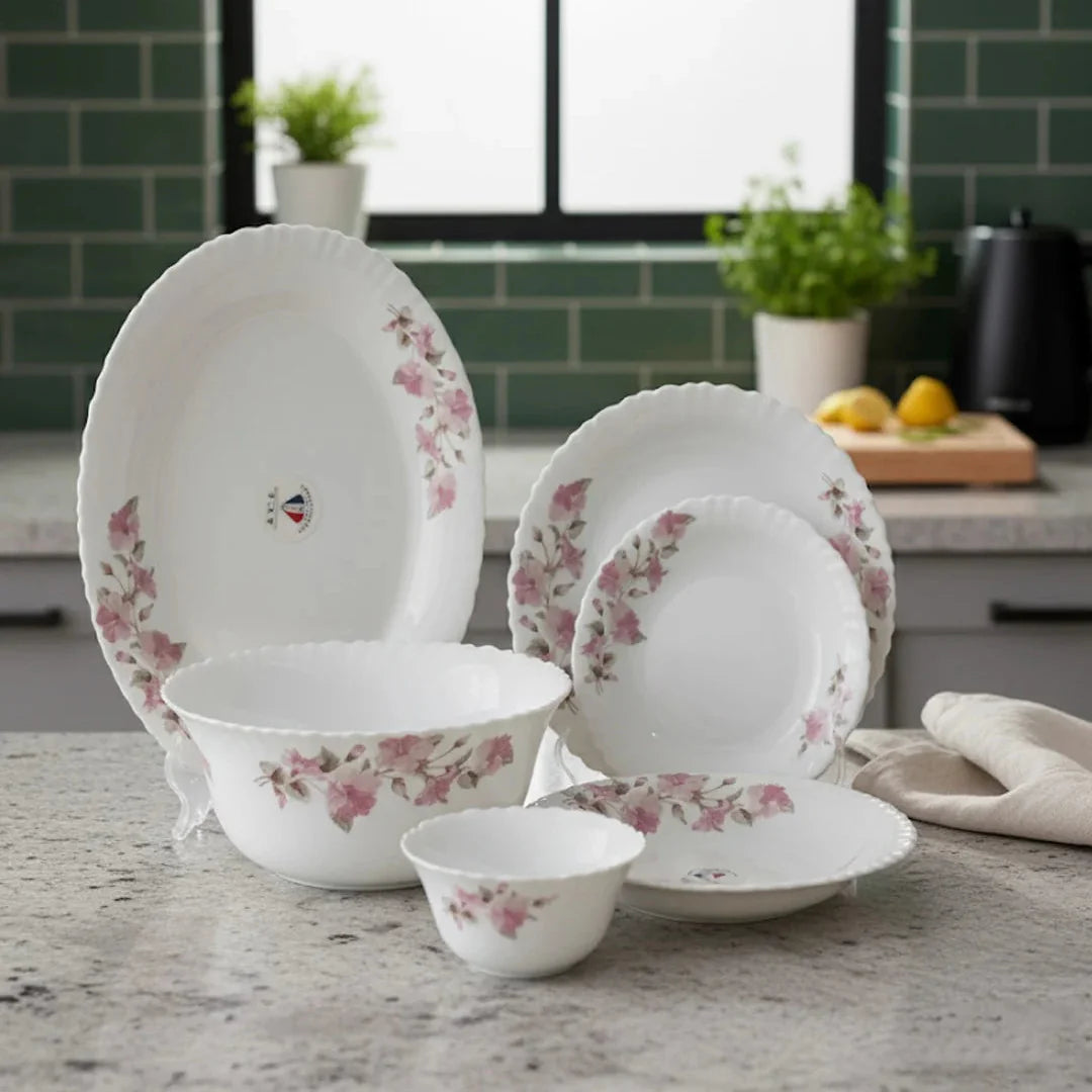 Blossom Charm 26-Piece Opalware Dinner Set