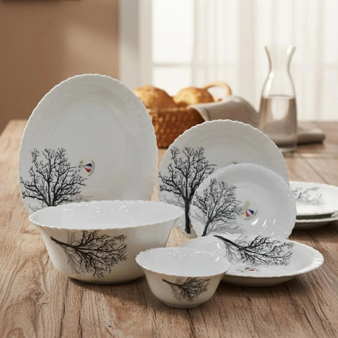 Midnight Tree 26-Piece Opalware Dinner Set