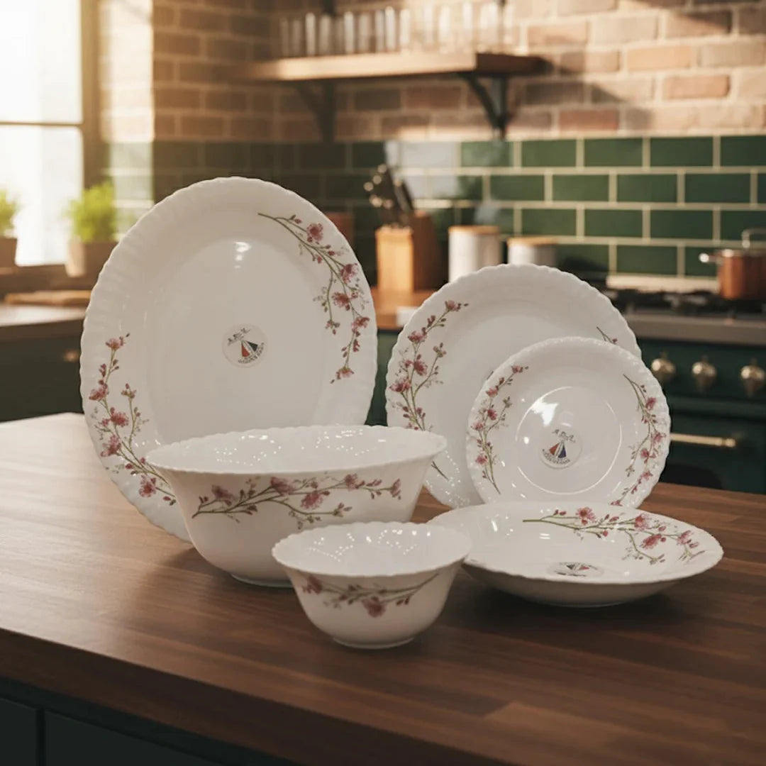 Blossom Breeze 26-Piece Opalware Dinner Set