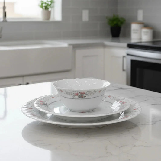 Rosé Grace 26-Piece Premium Opalware Dinner Set