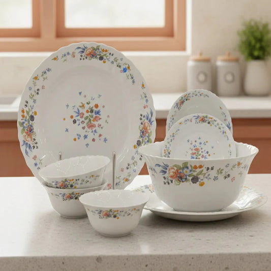 Spring Meadow 26-Piece Opalware Dinner Set