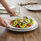 Elegant Floral Square Opal Dinner Set