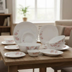Elegant Floral Square Opal Dinner Set