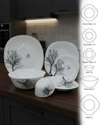 Minimalist Winter Tree Dinnerware Set – 26 Pieces