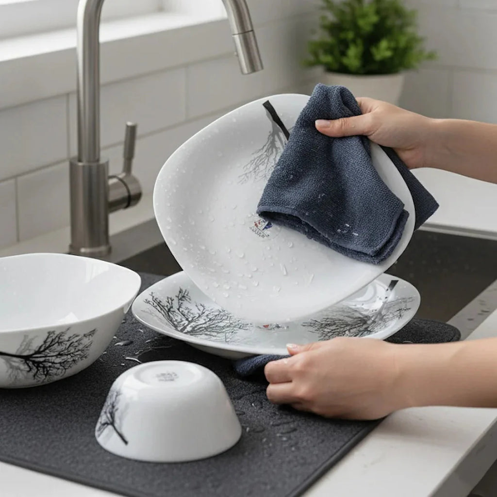 Minimalist Winter Tree Dinnerware Set – 26 Pieces