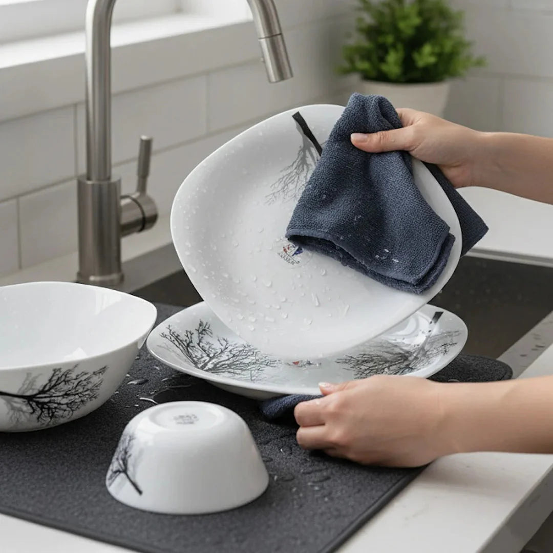 Minimalist Winter Tree Dinnerware Set – 26 Pieces