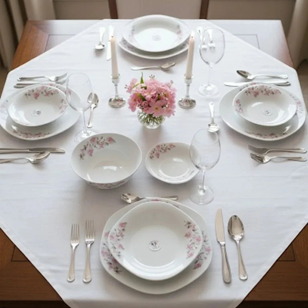 Pink Petal Bloom Dinnerware Set – 26 Pieces