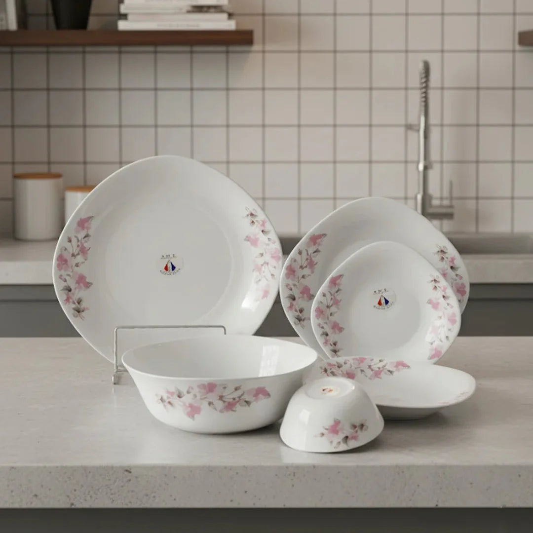 Pink Petal Bloom Dinnerware Set – 26 Pieces