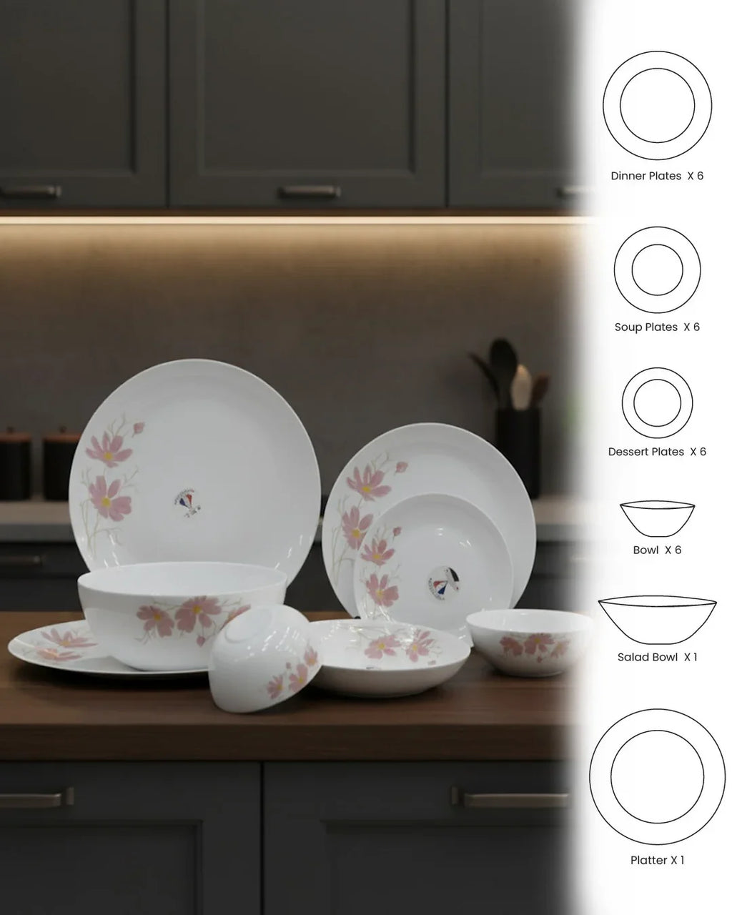 Blossom Harmony Dinnerware Set – 26 Pieces