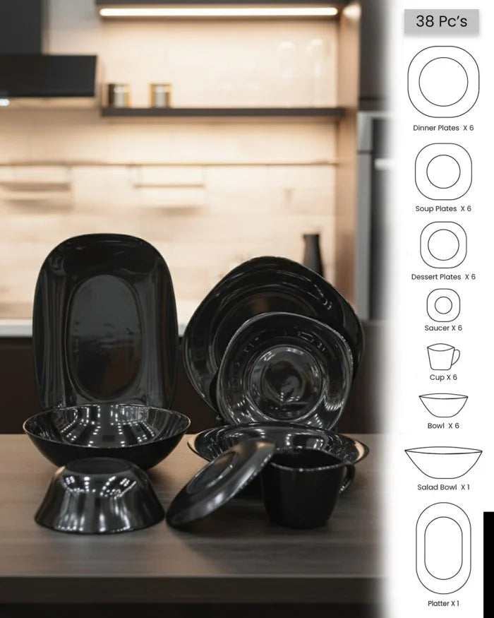 Luxury Black Dinnerware Set