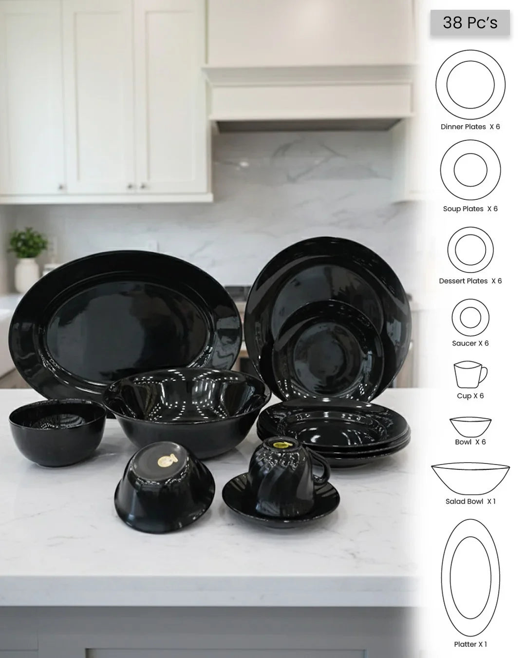Elegant Black Dinnerware Set