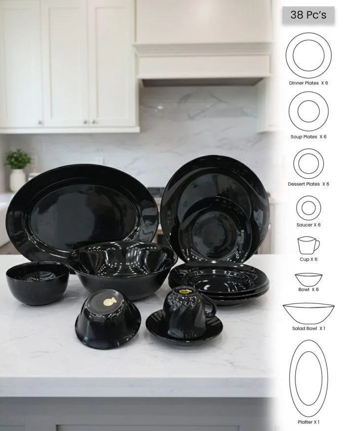 Luxury Black Dinnerware Set