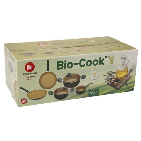 ILLA 7 Pcs Non-Stick Cookware Set – Premium Granite Coating (Green Finish)