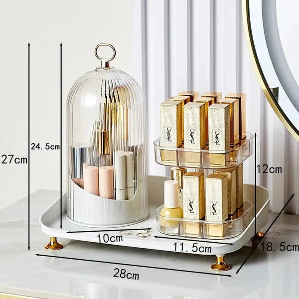 Rotating Style Brush & Lipstick Organizer