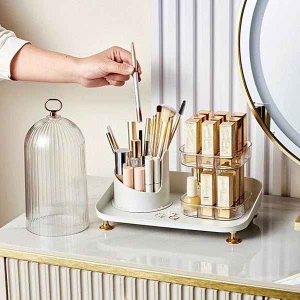 Rotating Style Brush & Lipstick Organizer