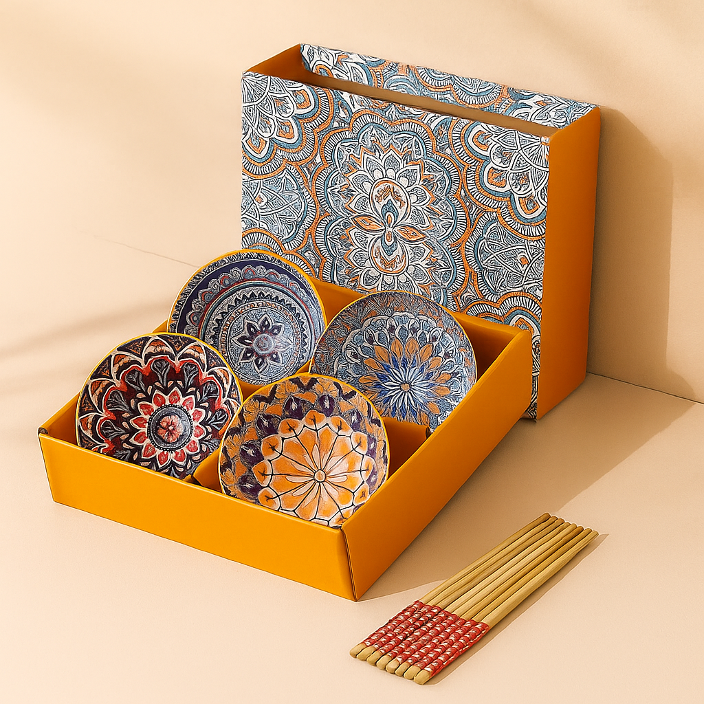 Japanese Style Ceramic Bowls - Set of 4