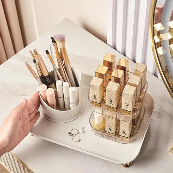 Rotating Style Brush & Lipstick Organizer