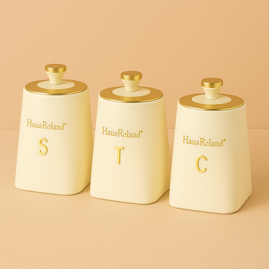 HausRoland Luxe Trio Canister Set - White