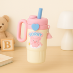 Kids Cute Cartoon Handle Straw Cup – 850ml