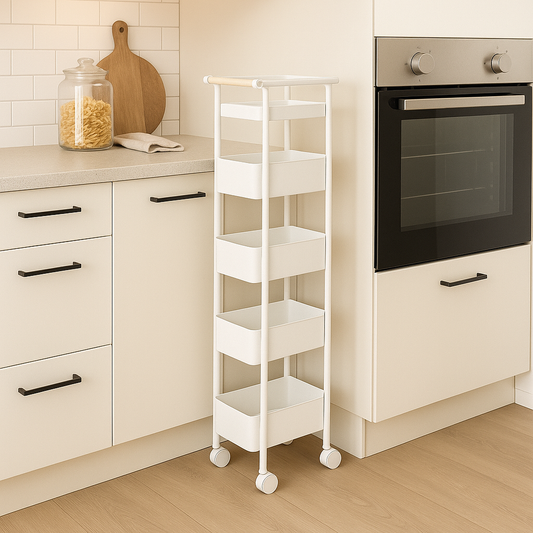 Binca 5 Tier Utility Trolley - White