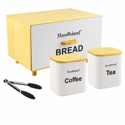 HausRoland 4-Piece Bread Box Set - White