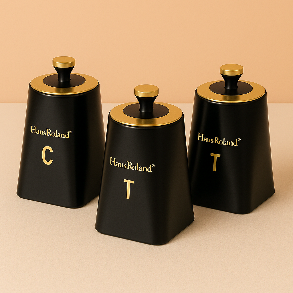 HausRoland Luxe Trio Canister Set - Black