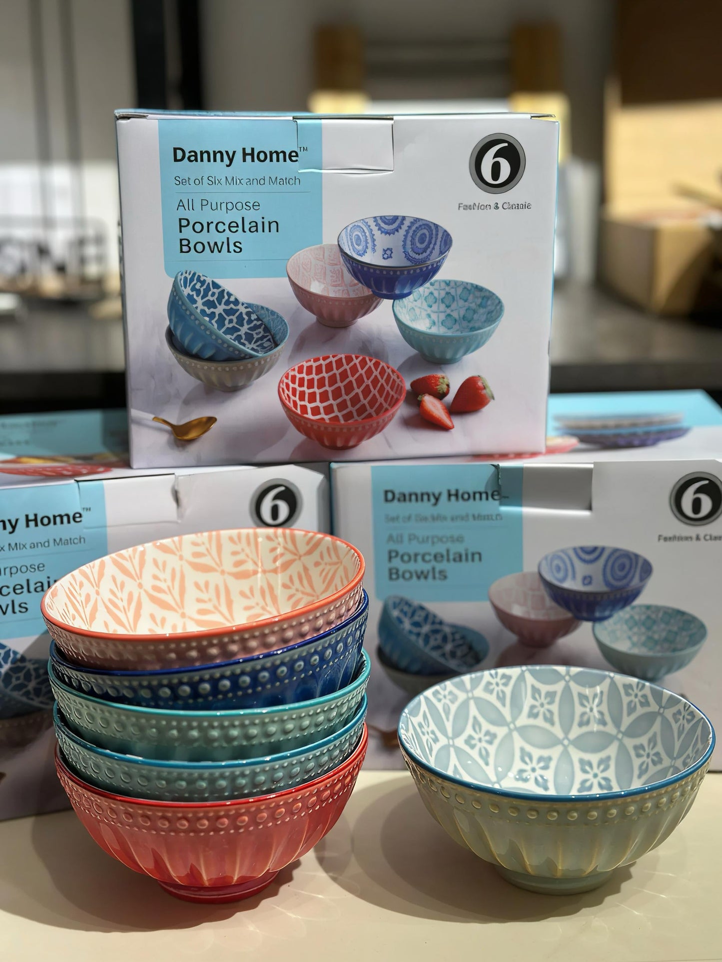 Danny Home Bohemian Design Dessert Bowls 6pcs 11.8cm