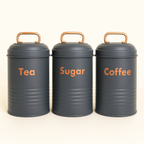 Vintage Metal Canister Set - Grey